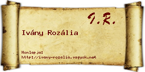 Ivány Rozália névjegykártya